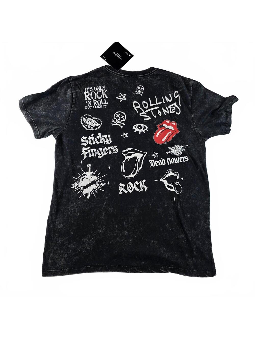 The Rolling Stones Men's Med. Black Graphic Rock Band T-Shirt Vintage Style NWT